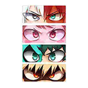 Katsuki x Izuku x shoto - AUTOCOLLANT ANIME 3D